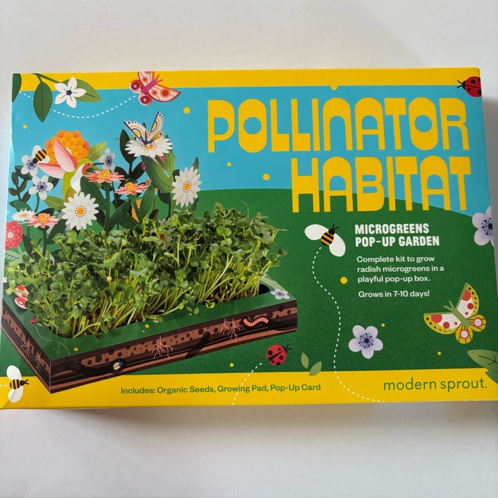 Modern Sprout Pollinator Garden Habitat Microgreens Pop Up Set Stem Kids Kit